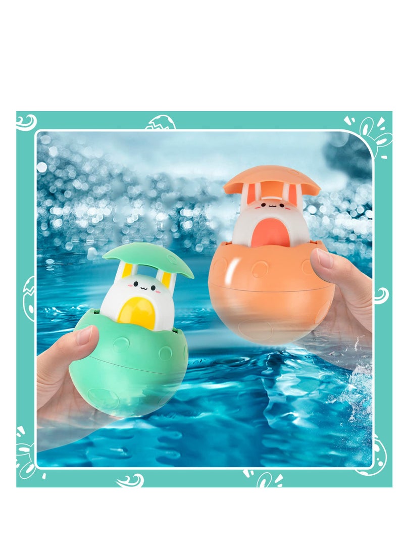 SYOSI Baby Bath Toys, 2PCS Bunny Baby Bath Toys Bathing Swimming Sprinkler Toy, Kids Bathroom Water Play Bath Soak Baby Water Play Ball Shower Toy, Pool Toy for Baby - Image 2