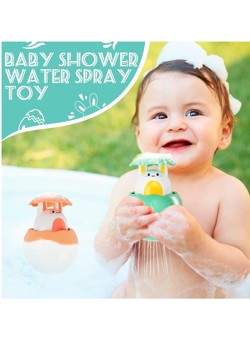 SYOSI Baby Bath Toys, 2PCS Bunny Baby Bath Toys Bathing Swimming Sprinkler Toy, Kids Bathroom Water Play Bath Soak Baby Water Play Ball Shower Toy, Pool Toy for Baby - Image 3