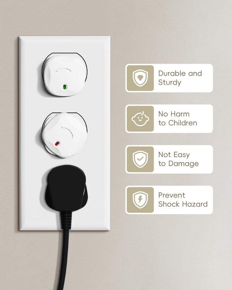 BBsecure Outlet Covers Baby Proofing, 40 Pack Plug Covers for Electrical Outlets, Outlet Plug Covers to Prevent Power Shock Safety, for US 3-Prong, Plug Protectors for Home, Office, White - Image 2