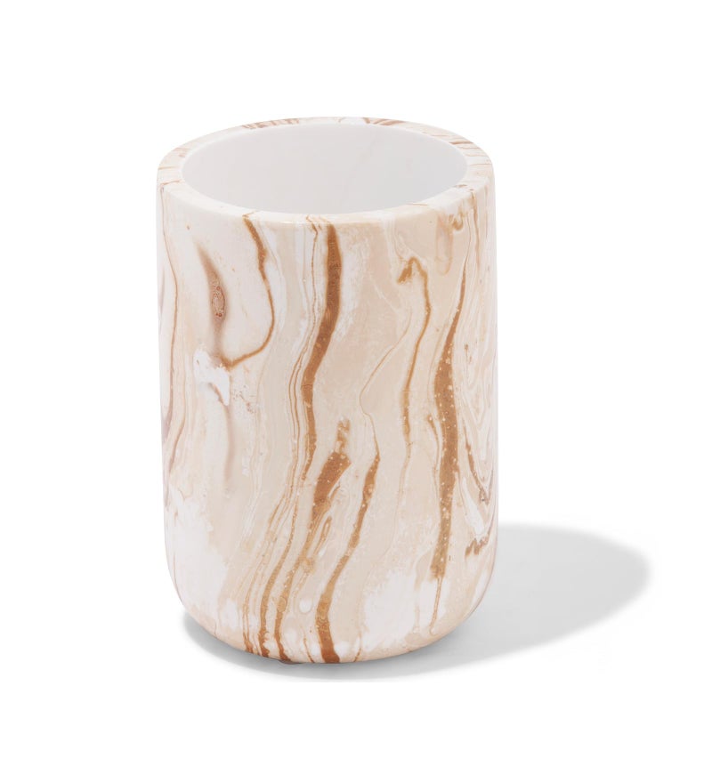 OBSESSIONS Set of 4 Pc Polyresin Bathroom Set, Gold - Image 4