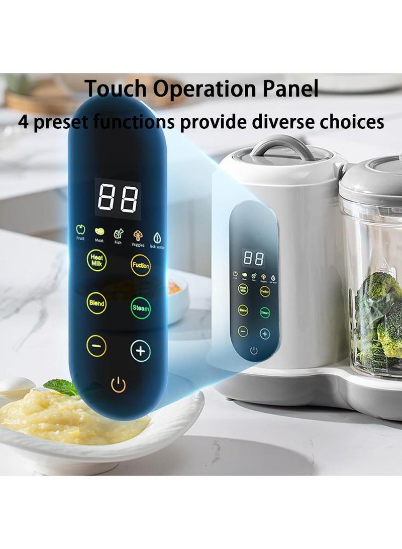 بيبي لاند 4 في 1 محضر طعام اطفال، طبخ وطحن تلقائي، خلاط مهروس بالبخار، شاشة لمس (ابيض) - Image 5