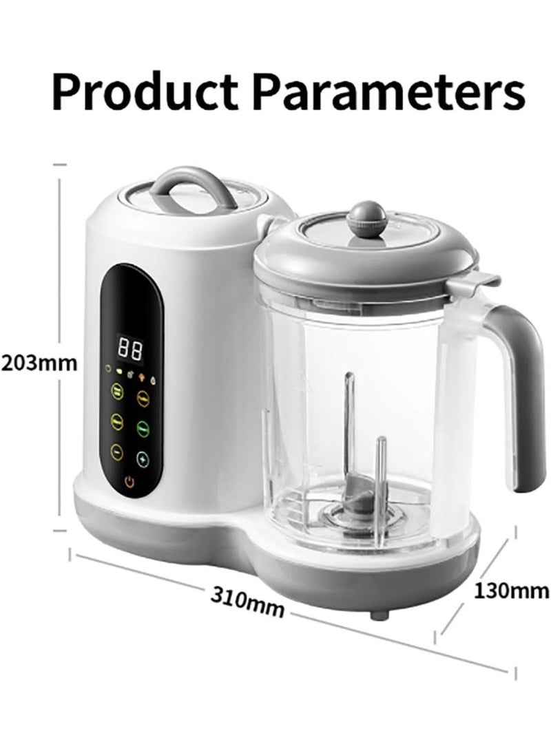 بيبي لاند 4 في 1 محضر طعام اطفال، طبخ وطحن تلقائي، خلاط مهروس بالبخار، شاشة لمس (ابيض) - Image 2