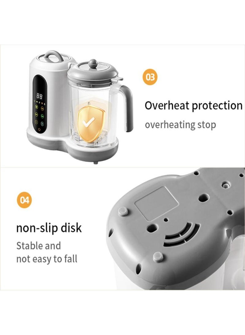 بيبي لاند 4 في 1 محضر طعام اطفال، طبخ وطحن تلقائي، خلاط مهروس بالبخار، شاشة لمس (ابيض) - Image 3