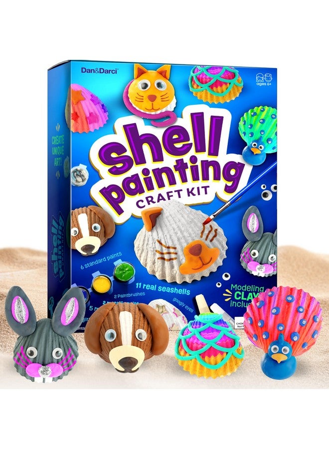 Dan&Darci Kids Sea Shell Painting Kit - Arts & Crafts Gifts for Boys and Girls - Craft Activities Kits - Creative Art Activity Gift Toys for Age 6, 7, 8, 9, 10, 11 & 12 Year Old 8-12 - Image 1