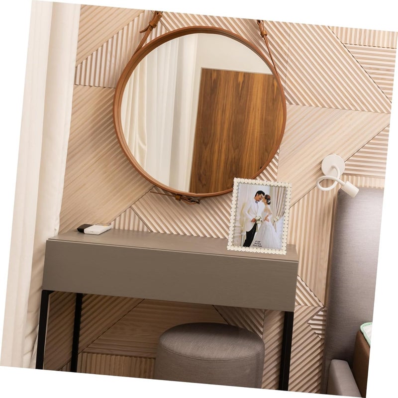 SOLUSTRE White Pearl Resin Photo Frame with Rounded Edges Decorative Bedroom Display Holder Elegant European Style for Home Office Tabletop Decoration - Image 4