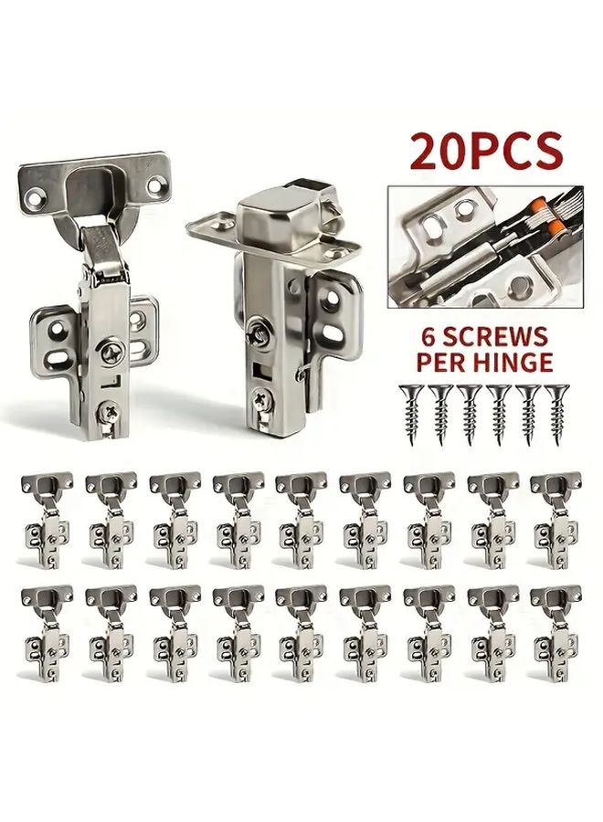 10pcs Full Coverage Frameless Soft Close European Hinges 110 Degree 3D Adjustable Clip On Concealed Kitchen Cabinet Door Hinges With 120pcs Mounting Accessories - Image 1