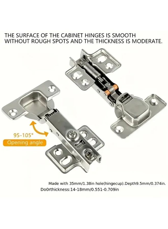 10pcs Full Coverage Frameless Soft Close European Hinges 110 Degree 3D Adjustable Clip On Concealed Kitchen Cabinet Door Hinges With 120pcs Mounting Accessories - Image 5
