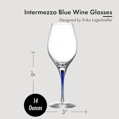 Orrefors Intermezzo 14 Fl. Oz. Stemmed Wine Glass - Blue Drop - Kitchen & Dining Crystal Glassware, Versatile Serving for Merlot, Pinot Noir, Mimosa, Dishwasher Safe - Image 3