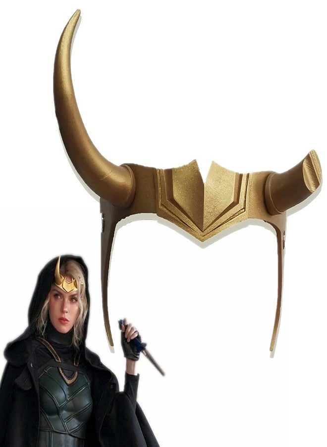 CAFELE Superhero Helmet with Horns, 2021 TV Series Movie Thor Ragnarok Norse Mythology Mask Cosplay Halloween Costume Party Props (Lady L0KI) - Image 1