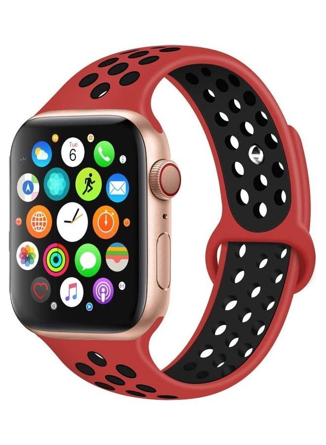 NIBEMINENT Replacement Band For Apple Watch 38/40 mm Red/Black - Image 1