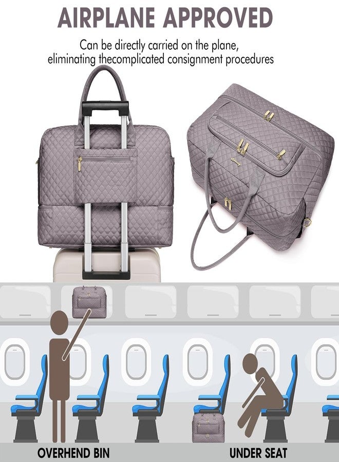 LUOCIP Travel Duffle Bag Weekender for Women - Carry-On Overnight Bag Personal Item Bag with Shoe Compartment & Wet Pocket Large Weekend Tote Bags with Toiletry Bag Hospital Bags for Labor and Delivery - Image 5