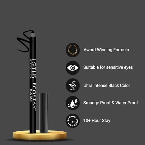 Lotus Makeup Lotus Make-Up Ecostay Kajal Pencil Stick | Waterproof | Smudge Proof | Long Lasting | 1.2g (Black, Pack Of 2) - Image 2