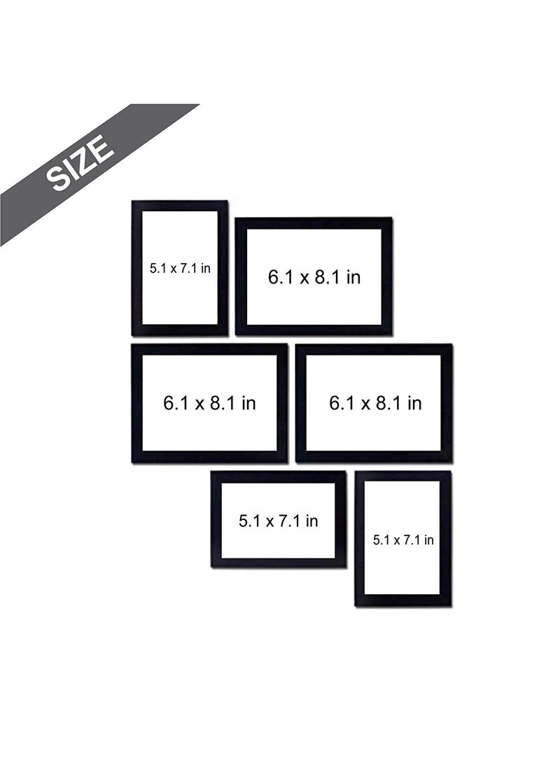 Paper Plane Design PAPER PLANE DESIGN Family Photo Frame Collage Set For Home Decor Set Of 6 Frames  - Image 2