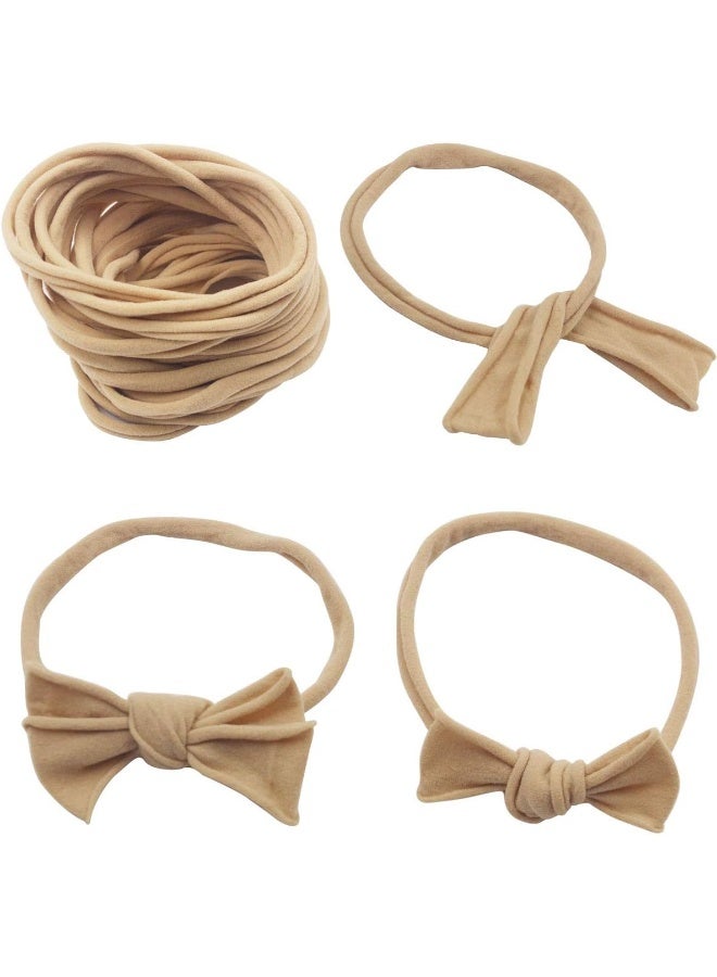 Qearl Qearl 60 Pack Soft Stretchy DIY Nylon Headbands Hair Bands Bows DIY Accessory for Newborn Baby Girls with Box  - Image 4
