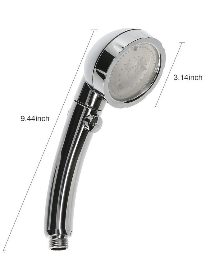 NIBEMINENT Automatically Changing Water Saving High Pressure Handheld Showerhead G1/2 Bath Shower Head Replacement Silver 24.00 x 10.00 10.00cm - Image 5