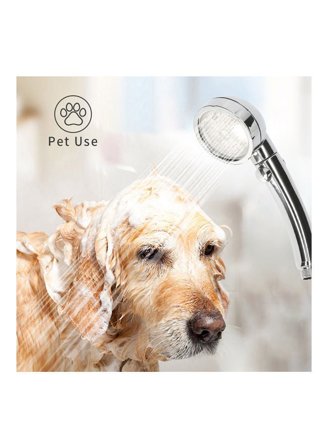 NIBEMINENT Automatically Changing Water Saving High Pressure Handheld Showerhead G1/2 Bath Shower Head Replacement Silver 24.00 x 10.00 10.00cm - Image 2