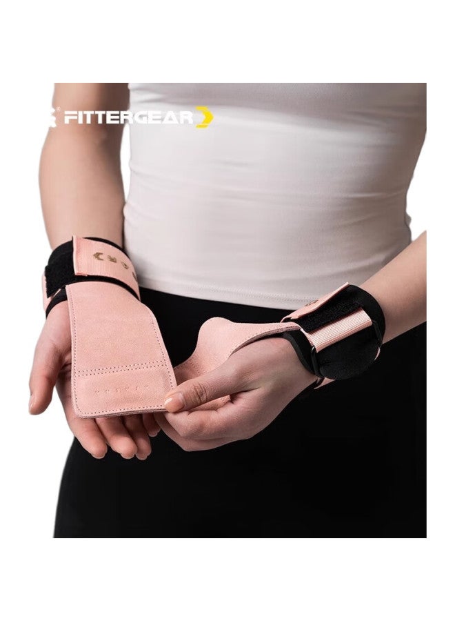 Fittergear Fitness-Specific Deadlift Leather Non-Slip Support Belt With Wrist Guard For Women, Pull-Up Bar Rowing Grip Assistance Band - Image 3