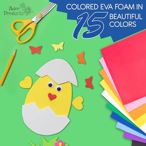 Ader Products EVA Foam Sheets for Crafts, 15 Assorted Colors, 9 x 12 Inch, 2mm Thickness, 15 Pack – Perfect for DIY Arts and Crafts, Foam Paper for Kids, Cosplay and Costumes - Image 4