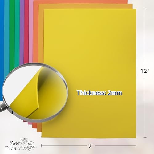 Ader Products EVA Foam Sheets for Crafts, 15 Assorted Colors, 9 x 12 Inch, 2mm Thickness, 15 Pack – Perfect for DIY Arts and Crafts, Foam Paper for Kids, Cosplay and Costumes - Image 2