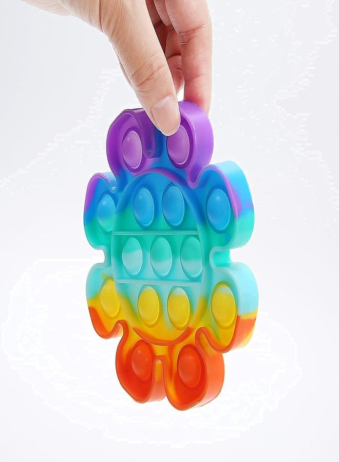 KBV Fidget Push Toy Stress Reliever Soft Silicone Pop Its Toy for Kids, Adults, Special Needs Autism Children (Flower) - Image 4