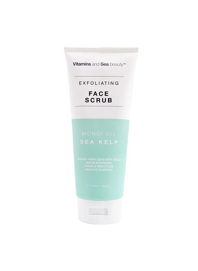Vitamins and Sea beauty - Vitamins and Sea Beauty, Hydrating Exfoliating Face Cleansing Wash Scrub, Deep Pore Cleanser with Monoi Oil and Sea Kelp Seaweed Skincare, 5.1 Fl Oz - Image 1