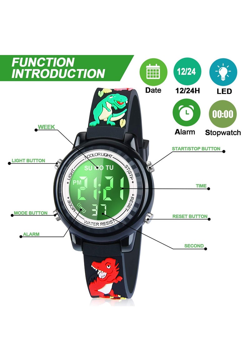 SYOSI SYOSI Kids Watches 3D Cartoon LED Waterproof Children Wrist Watch with Silicone Band Child Gifts for Toddlers Boys Girls  - Image 3