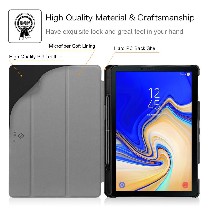 Fintie Slim Case for Samsung Galaxy Tab S4 10.5 2018 with S Pen Holder, Ultra Thin Tri-Fold Stand Cover with Auto Sleep/Wake for Samsung Tab S4 10.5 Inch Tablet SM-T830/T835/T837, Galaxy - Image 5