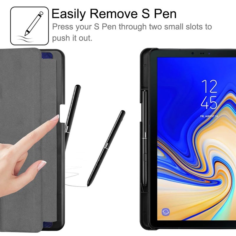 Fintie Slim Case for Samsung Galaxy Tab S4 10.5 2018 with S Pen Holder, Ultra Thin Tri-Fold Stand Cover with Auto Sleep/Wake for Samsung Tab S4 10.5 Inch Tablet SM-T830/T835/T837, Galaxy - Image 3