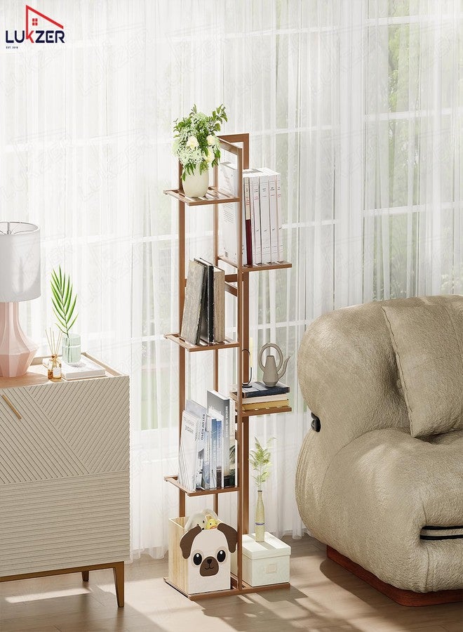 Lukzer 5-Tier Bamboo Plant Stand | Indoor Outdoor Tiered Plant Shelf Organizer | Vertical Flower Pot Display Rack for Living Room, Balcony, Patio, Garden, Herbs, Decore CH-384 - Image 5