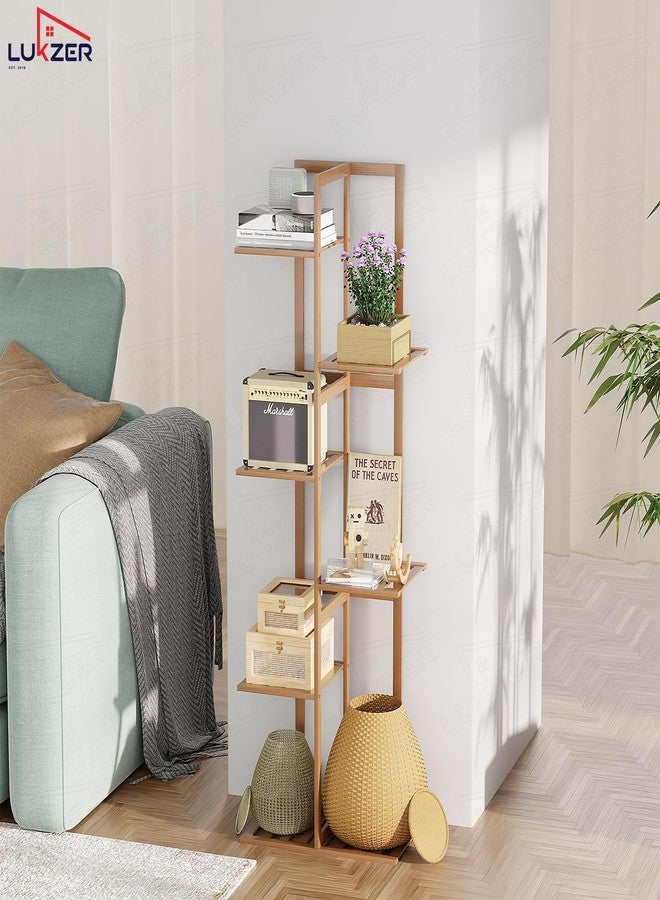 Lukzer 5-Tier Bamboo Plant Stand | Indoor Outdoor Tiered Plant Shelf Organizer | Vertical Flower Pot Display Rack for Living Room, Balcony, Patio, Garden, Herbs, Decore CH-384 - Image 4