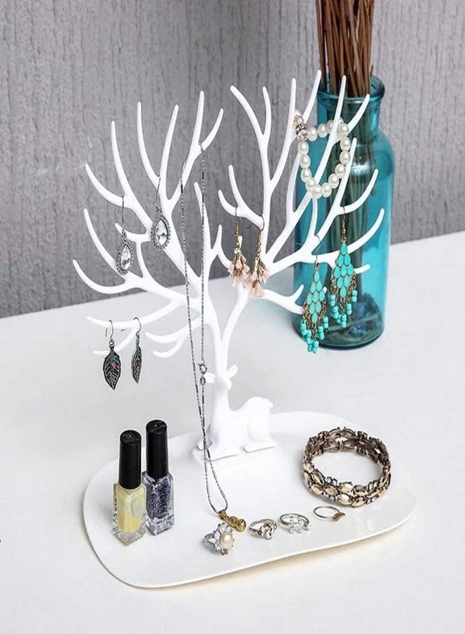 Hidak Antique Tree Stand Jewelry Display Ring Necklace Earring Bracelet Holder Organizer Rack Tower And Tray at the Bottom is Great for Wallet, Phone, Pen, Cosmetics - Image 5