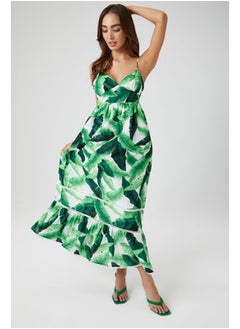 FOREVER 21 Tropical Leaf Cami Maxi Dress  - Image 1