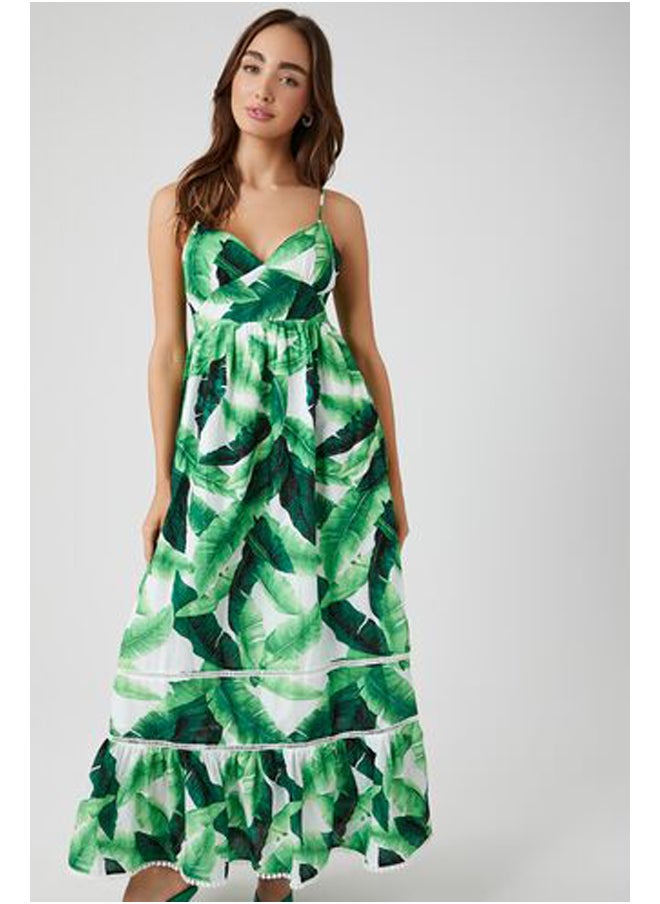 FOREVER 21 Tropical Leaf Cami Maxi Dress  - Image 4
