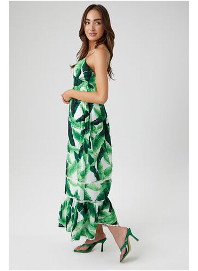 FOREVER 21 Tropical Leaf Cami Maxi Dress  - Image 2