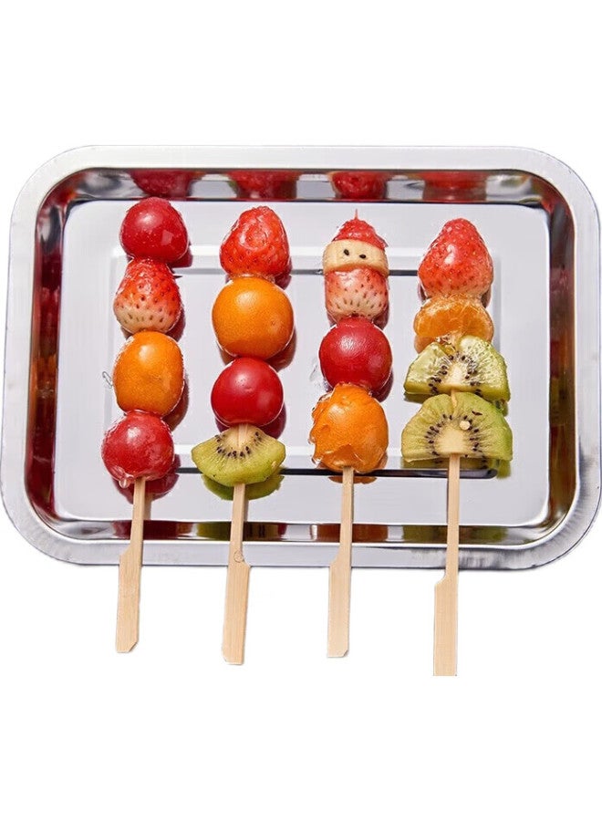 Suncojia Stainless Steel Tray, Barbecue Grill Pan, Serving Tray, Dinner Plate, Oven Baking Tray, Barbecue Tool Accessory, Set Of Four - Image 1