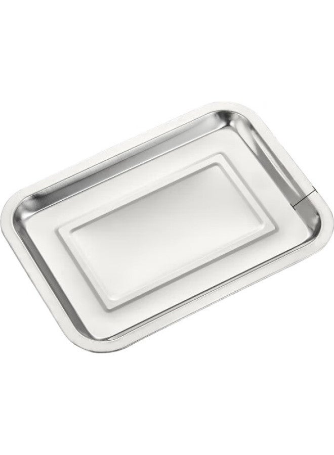 Suncojia Stainless Steel Tray, Barbecue Grill Pan, Serving Tray, Dinner Plate, Oven Baking Tray, Barbecue Tool Accessory, Set Of Four - Image 3