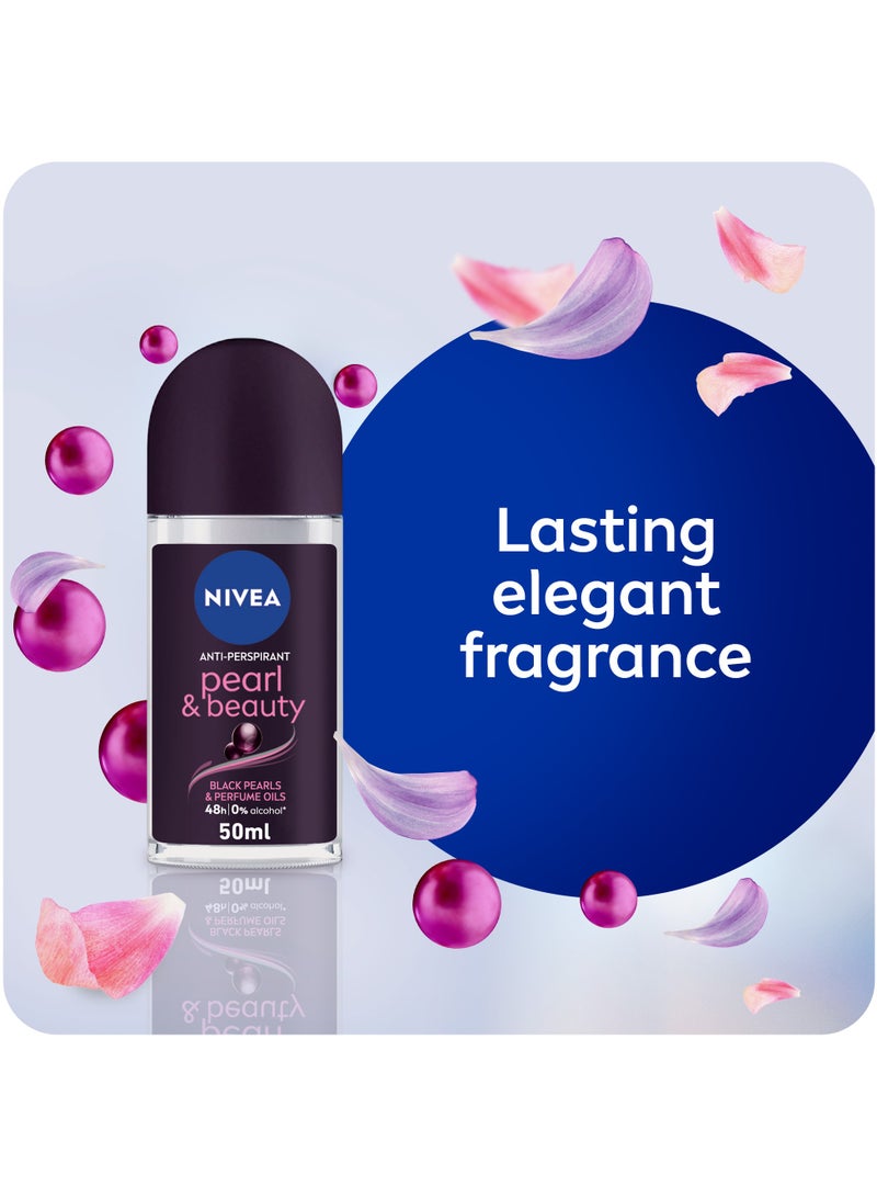 Nivea مضاد تعرق للجمال للنساء لؤلؤ أسود وزيوت عطرية رول أون - Image 4