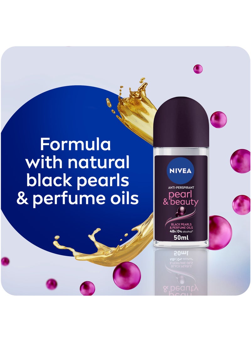 Nivea مضاد تعرق للجمال للنساء لؤلؤ أسود وزيوت عطرية رول أون - Image 3