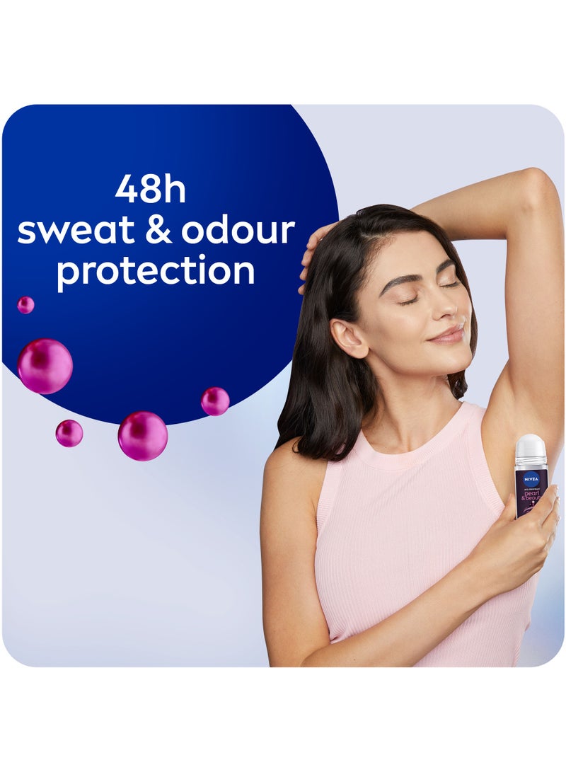 Nivea مضاد تعرق للجمال للنساء لؤلؤ أسود وزيوت عطرية رول أون - Image 2