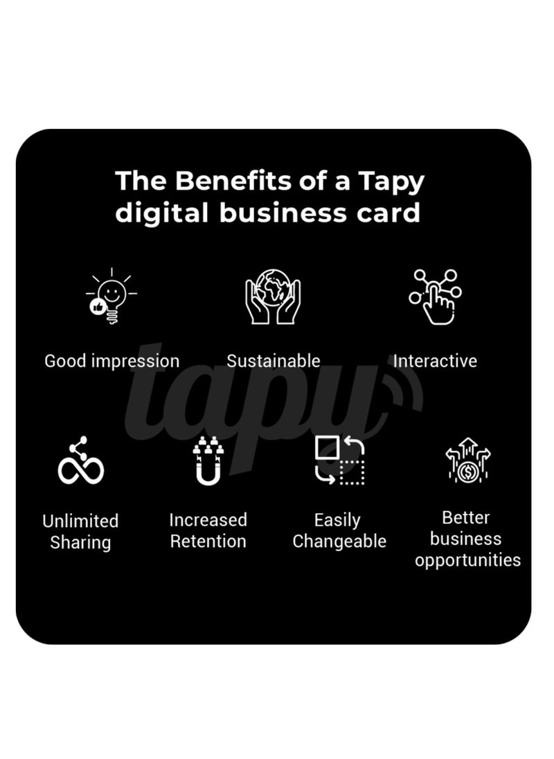 Tapy NFC Digital Business Card Premium sapele wood Smart Card Instant Networking Contactless Technology iOS and Android Compatible Powered by Microsoft