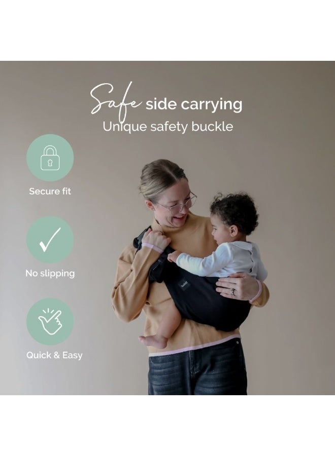 boba Buddy Toddler Side Sling Baby Carrier Black - Image 3
