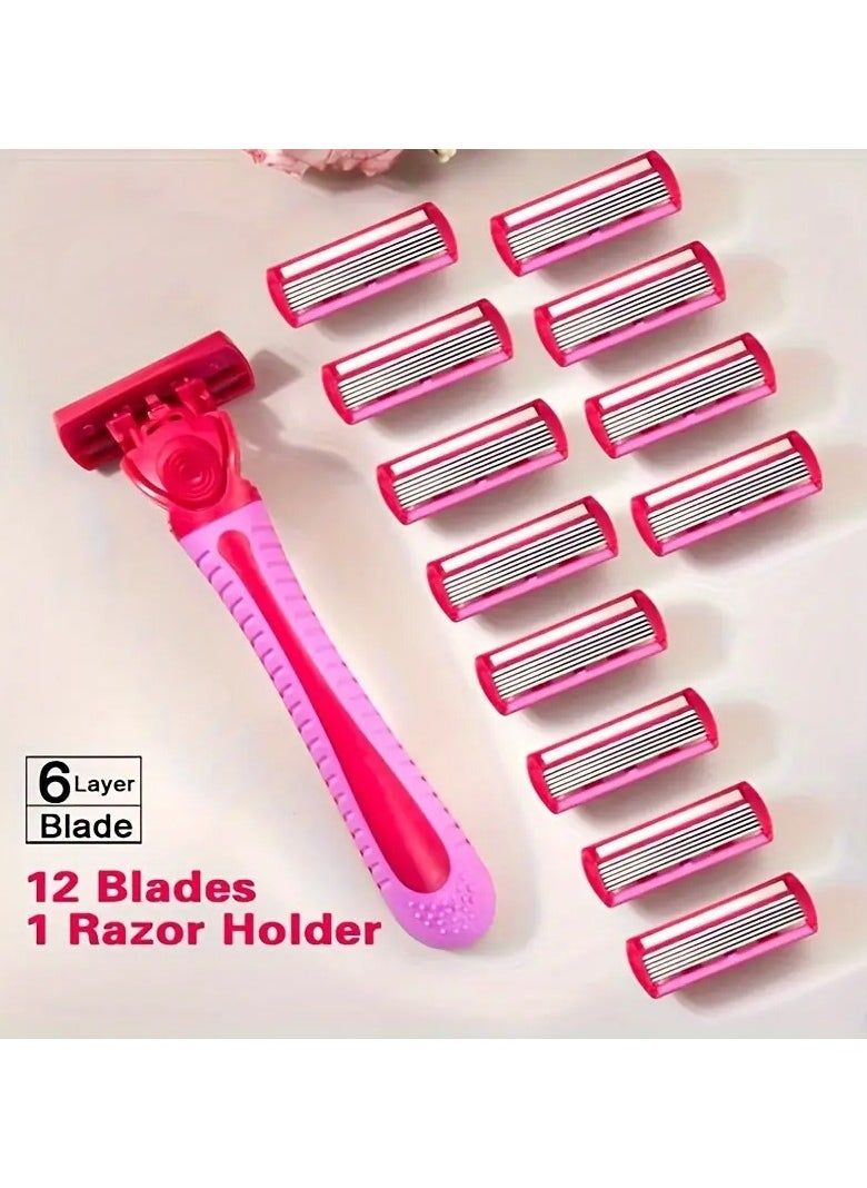 LANGMANNI Hypoallergenic 6-Layer Stainless Steel Women's Razor - Manual Safety Shaver for Underarms, Beard & Mustache Removal  - Image 4