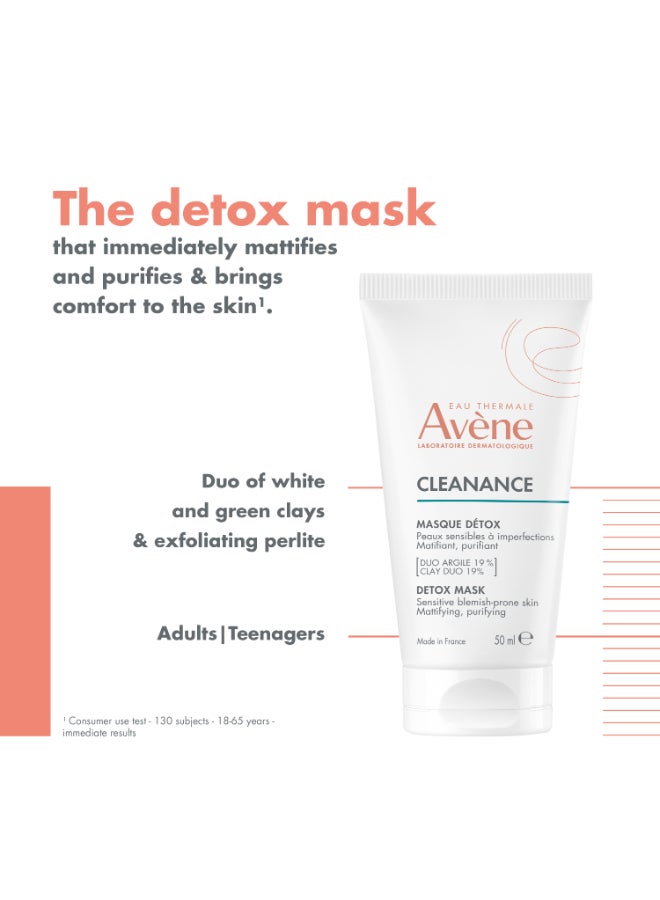 Avene Cleanance Detox Mask 50ml – Purifying Clay Treatment for Oily Acne-Prone Skin, Kaolin And Perlite, Mattifying And Pore-Refining for Shine And Blackhead Relief 50ml 50ml - Image 5