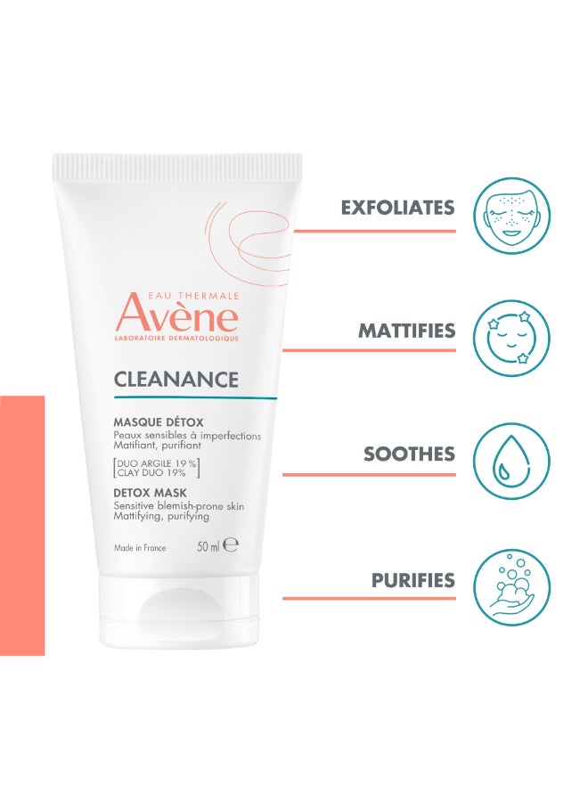 Avene Cleanance Detox Mask 50ml – Purifying Clay Treatment for Oily Acne-Prone Skin, Kaolin And Perlite, Mattifying And Pore-Refining for Shine And Blackhead Relief 50ml 50ml - Image 3
