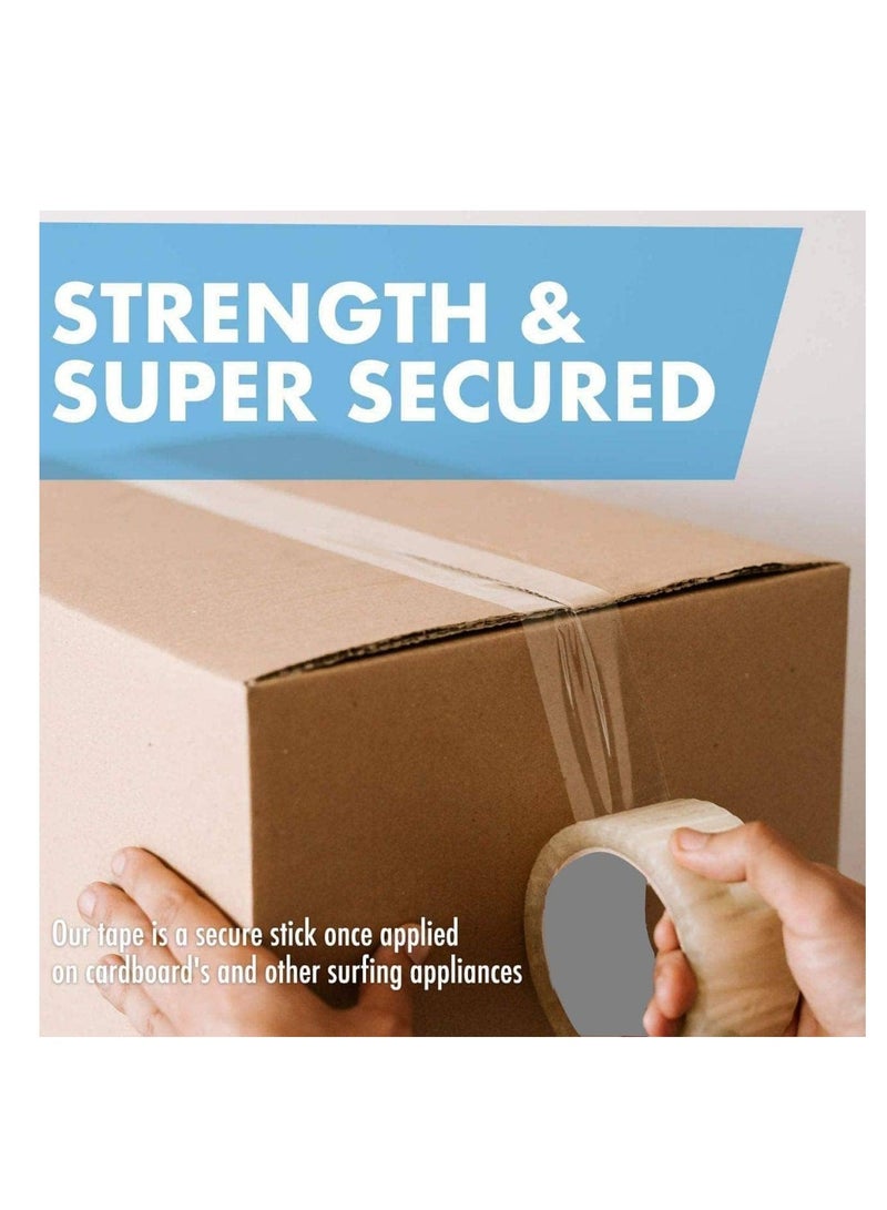 مازكو شريط تغليف شفاف قوي 2 بوصة × 100 ياردة – شريط BOPP لاصق للتغليف الثقيل لنقل الصناديق، الشحن، صناديق الطرود، الأكياس البريدية، الكرتون، المستلزمات المكتبية واللوازم المخزنية (عبوة 6 بكرات) - Image 5