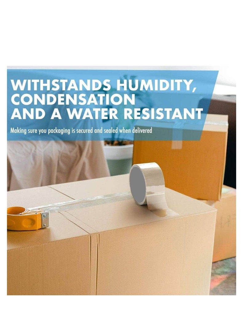 مازكو شريط تغليف شفاف قوي 2 بوصة × 100 ياردة – شريط BOPP لاصق للتغليف الثقيل لنقل الصناديق، الشحن، صناديق الطرود، الأكياس البريدية، الكرتون، المستلزمات المكتبية واللوازم المخزنية (عبوة 6 بكرات) - Image 3