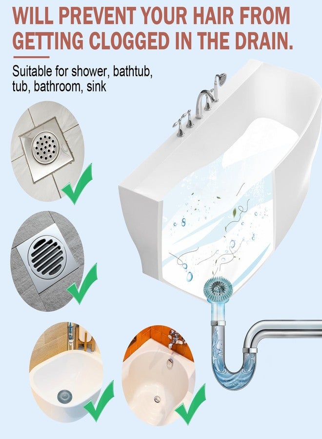 MADHYA Shower Drain Strainers, Silicone Hair Catcher Shower Drain Covers Protector, Anti-Clog Drain Hair Catcher, Flexible TPR Material, for Bathroom Tub Shower, Kitchen and Sink, Pack of 10 - Image 5