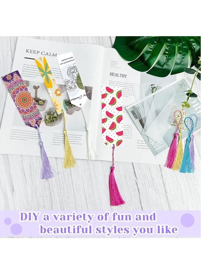 73-Piece Acrylic Bookmarks Blanks with 3 Shapes and Colorful Tassels Sublimation DIY Book Markers for Women Teacher Kids Book Lovers - Image 4