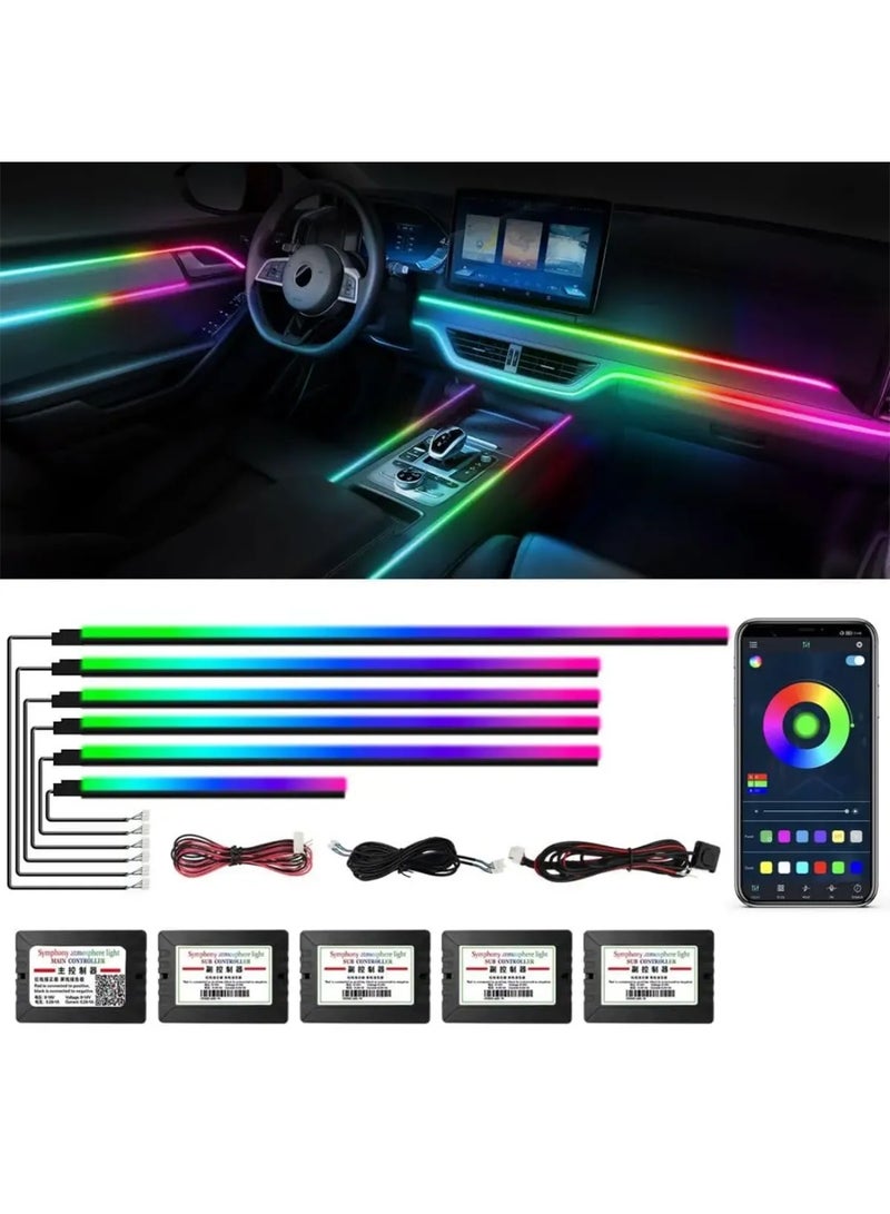 توبيز شريط إضاءة LED داخلي للسيارة من الأكريليك من توبي دريم، 6 في 1، مع تطبيق لاسلكي، مصابيح LED RGB، مجموعات إضاءة محيطة من الألياف البصرية، 16 مليون لون، وظيفة صوتية نشطة، أضواء نيون للسيارة - DEAM LIGHT 6 IN 1 - Image 1