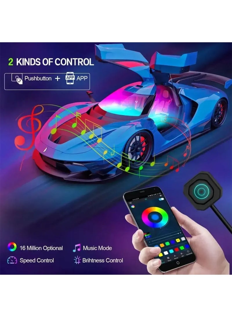 توبيز شريط إضاءة LED داخلي للسيارة من الأكريليك من توبي دريم، 6 في 1، مع تطبيق لاسلكي، مصابيح LED RGB، مجموعات إضاءة محيطة من الألياف البصرية، 16 مليون لون، وظيفة صوتية نشطة، أضواء نيون للسيارة - DEAM LIGHT 6 IN 1 - Image 4